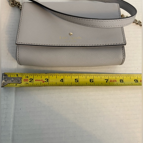 KATE SPADE grey crossbody with removable strap clutch - Picture 3 of 14